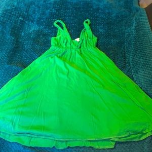 Christmas green fossil flare dress